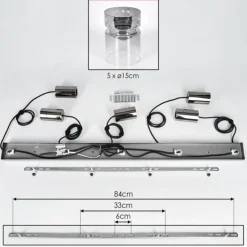 Hasvik Suspension, Suspension Noir, 5 lumières