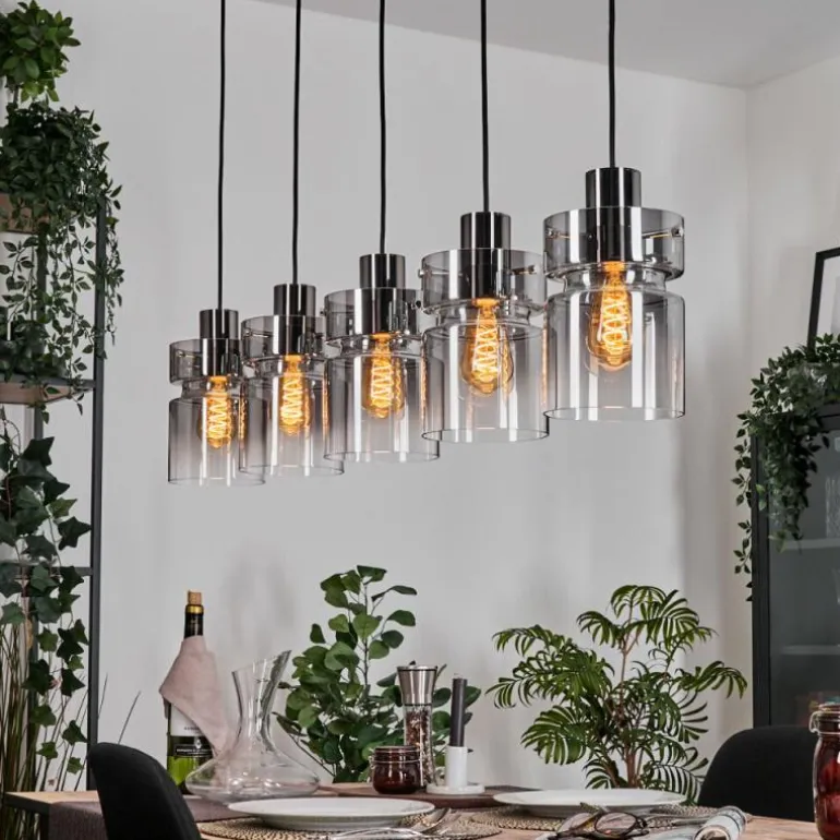 Hasvik Suspension, Suspension Noir, 5 lumières