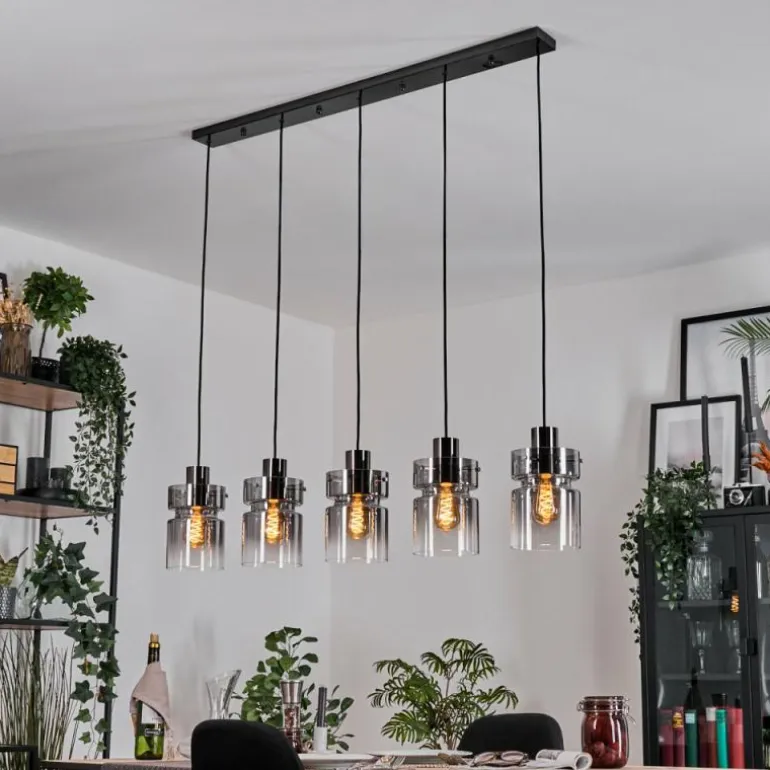 Hasvik Suspension, Suspension Noir, 5 lumières