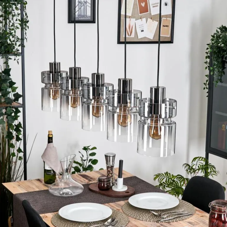 Hasvik Suspension, Suspension Noir, 5 lumières