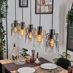 Hasvik Suspension, Suspension Noir, 5 lumières