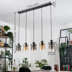 Hasvik Suspension, Suspension Noir, 5 lumières