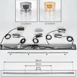 Hasvik Suspension, Suspension Noir, 5 lumières