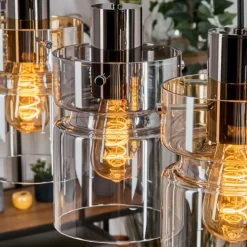 Hasvik Suspension, Suspension Noir, 5 lumières