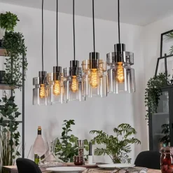 Hasvik Suspension, Suspension Noir, 5 lumières