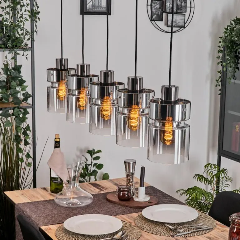Hasvik Suspension, Suspension Noir, 5 lumières