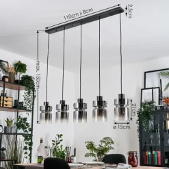 Hasvik Suspension, Suspension Noir, 5 lumières