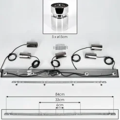 Hasvik Suspension, Suspension Noir, 5 lumières