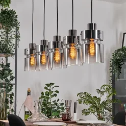 Hasvik Suspension, Suspension Noir, 5 lumières