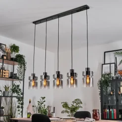 Hasvik Suspension, Suspension Noir, 5 lumières