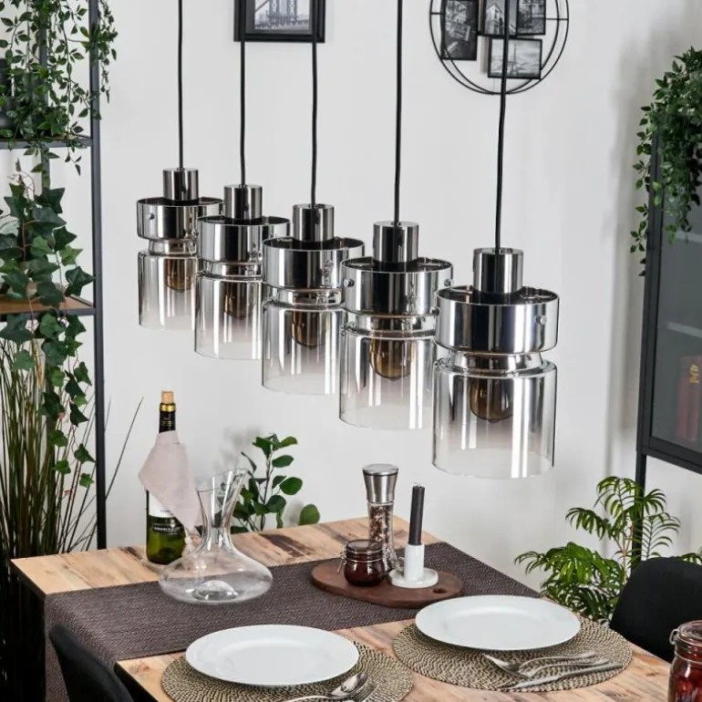 Hasvik Suspension, Suspension Noir, 5 lumières