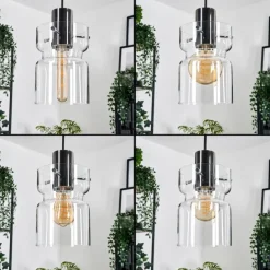 Hasvik Suspension, Suspension Chrome, Noir, 3 lumières