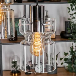 Hasvik Suspension, Suspension Chrome, Noir, 3 lumières