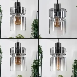 Hasvik Suspension, Suspension Chrome, Noir, 3 lumières