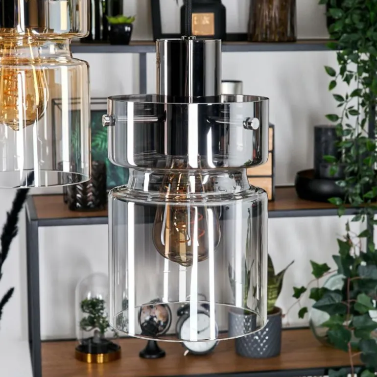 Hasvik Suspension, Suspension Chrome, Noir, 3 lumières