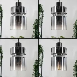 Hasvik Suspension, Suspension Chrome, Noir, 3 lumières