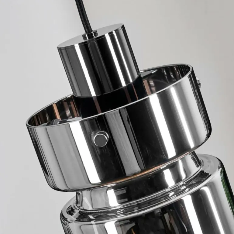 Hasvik Suspension, Suspension Chrome, Noir, 3 lumières