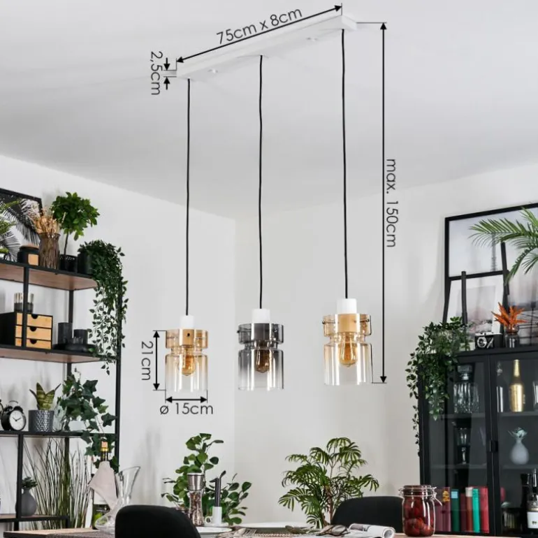 Hasvik Suspension, Suspension Blanc, 3 lumières