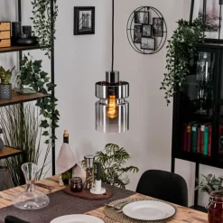 Hasvik Suspension, Suspension Chrome, Noir, 1 lumière