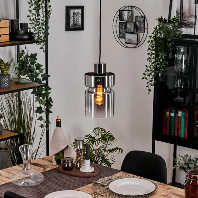 Hasvik Suspension, Suspension Chrome, Noir, 1 lumière