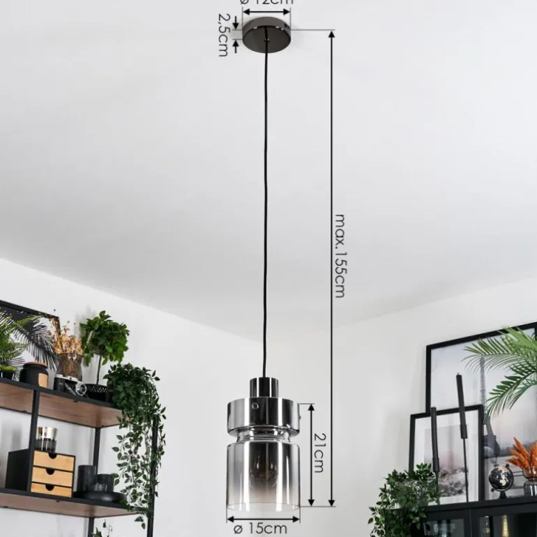 Hasvik Suspension, Suspension Chrome, Noir, 1 lumière