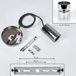 Hasvik Suspension, Suspension Chrome, Noir, 1 lumière