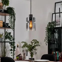 Hasvik Suspension, Suspension Chrome, Noir, 1 lumière