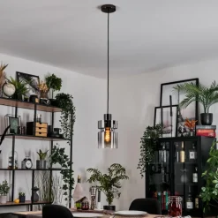 Hasvik Suspension, Suspension Chrome, Noir, 1 lumière