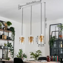 Hasvik Suspension, Suspension Blanc, 3 lumières