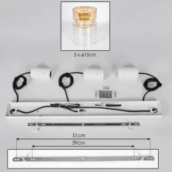 Hasvik Suspension, Suspension Blanc, 3 lumières