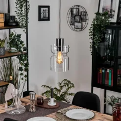 Hasvik Suspension, Suspension Chrome, Noir, 1 lumière