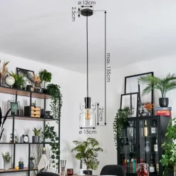Hasvik Suspension, Suspension Chrome, Noir, 1 lumière