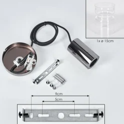 Hasvik Suspension, Suspension Chrome, Noir, 1 lumière