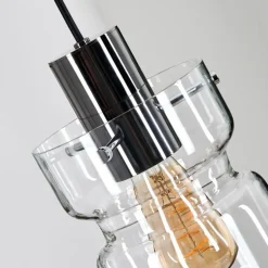 Hasvik Suspension, Suspension Chrome, Noir, 1 lumière