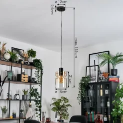 Hasvik Suspension, Suspension Chrome, Noir, 1 lumière