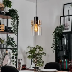 Hasvik Suspension, Suspension Chrome, Noir, 1 lumière
