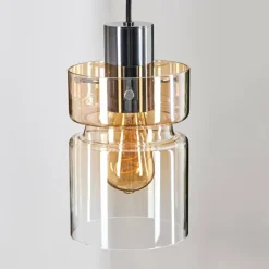 Hasvik Suspension, Suspension Chrome, Noir, 1 lumière