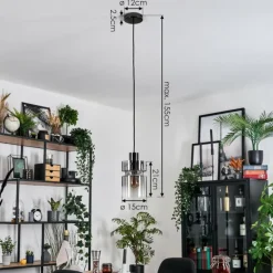 Hasvik Suspension, Suspension Chrome, Noir, 1 lumière