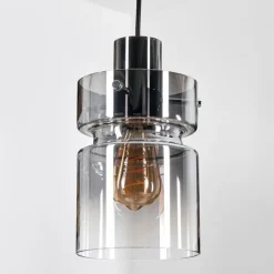 Hasvik Suspension, Suspension Chrome, Noir, 1 lumière