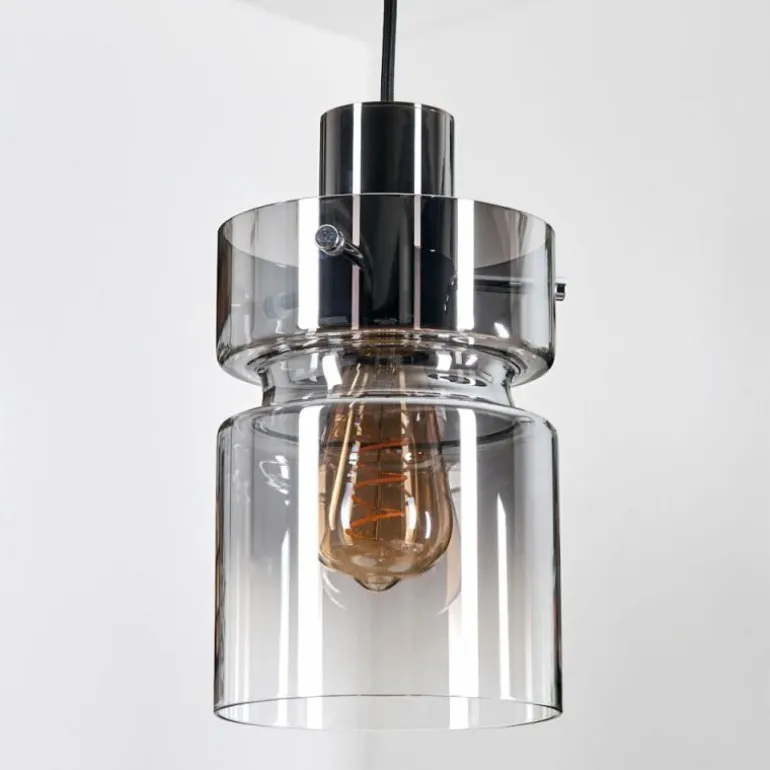 Hasvik Suspension, Suspension Chrome, Noir, 1 lumière