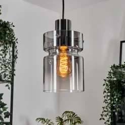 Hasvik Suspension, Suspension Chrome, Noir, 1 lumière