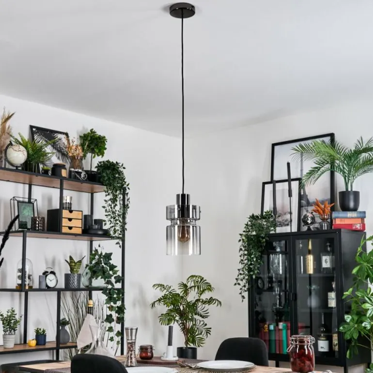 Hasvik Suspension, Suspension Chrome, Noir, 1 lumière