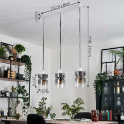 Hasvik Suspension, Suspension Blanc, 3 lumières