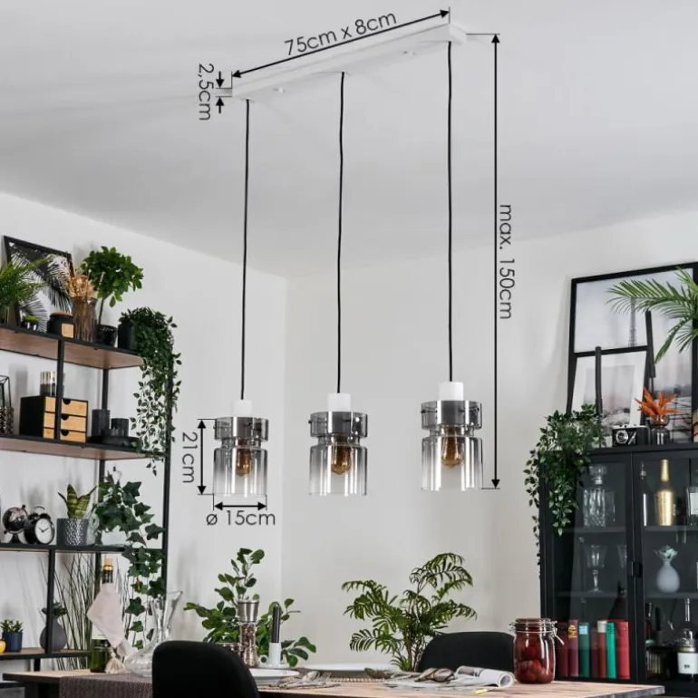 Hasvik Suspension, Suspension Blanc, 3 lumières