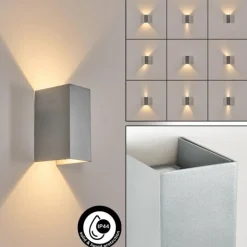 Hoods Lampe murale d´extérieur, Luminaire Up & Down, Applique murale LED Argenté, 1 lumière