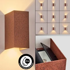 Hoods Lampe murale d´extérieur, Luminaire Up & Down, Applique murale LED Rouille, 1 lumière