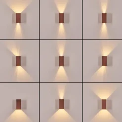 Hoods Lampe murale d´extérieur, Luminaire Up & Down, Applique murale LED Rouille, 1 lumière