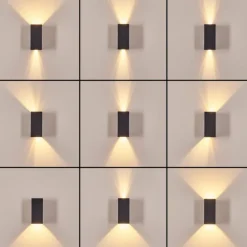 Hoods Lampe murale d´extérieur, Luminaire Up & Down, Applique murale LED Cuivre, Noir, 1 lumière