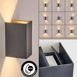 Hoods Lampe murale d´extérieur, Luminaire Up & Down, Applique murale LED Anthracite, 1 lumière