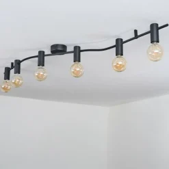 Hukamaa Plafonnier Noir, 6 lumières